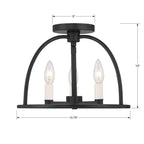 Crystorama ABB-3003-BK_CEILING Black Abbott 3 Light Black Ceiling Mount Image 2