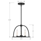 Crystorama ABB-3003-BK Black Abbott 3 Light Black Chandelier Image 2