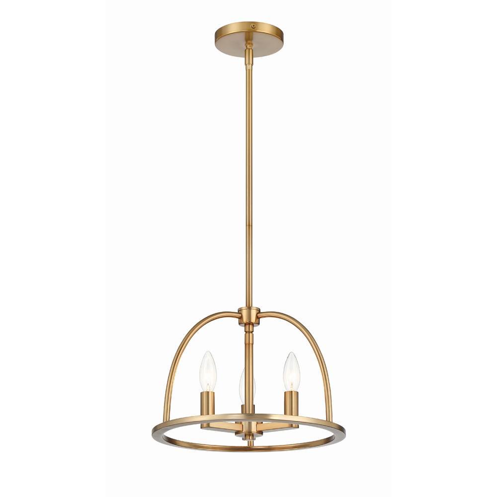 Crystorama ABB-3003-VG Vibrant Gold Abbott 3 Light Vibrant Gold Chandelier Image 6