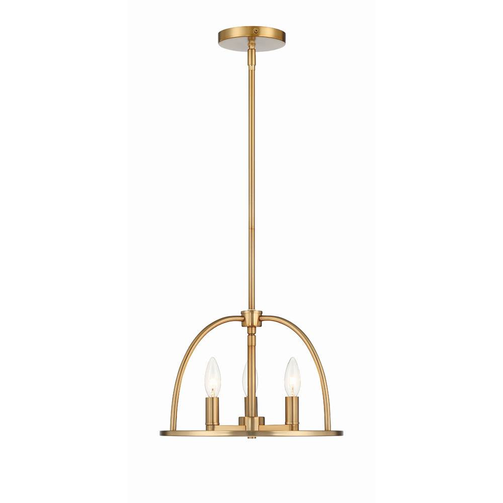 Crystorama ABB-3003-VG Vibrant Gold Abbott 3 Light Vibrant Gold Chandelier Image 5