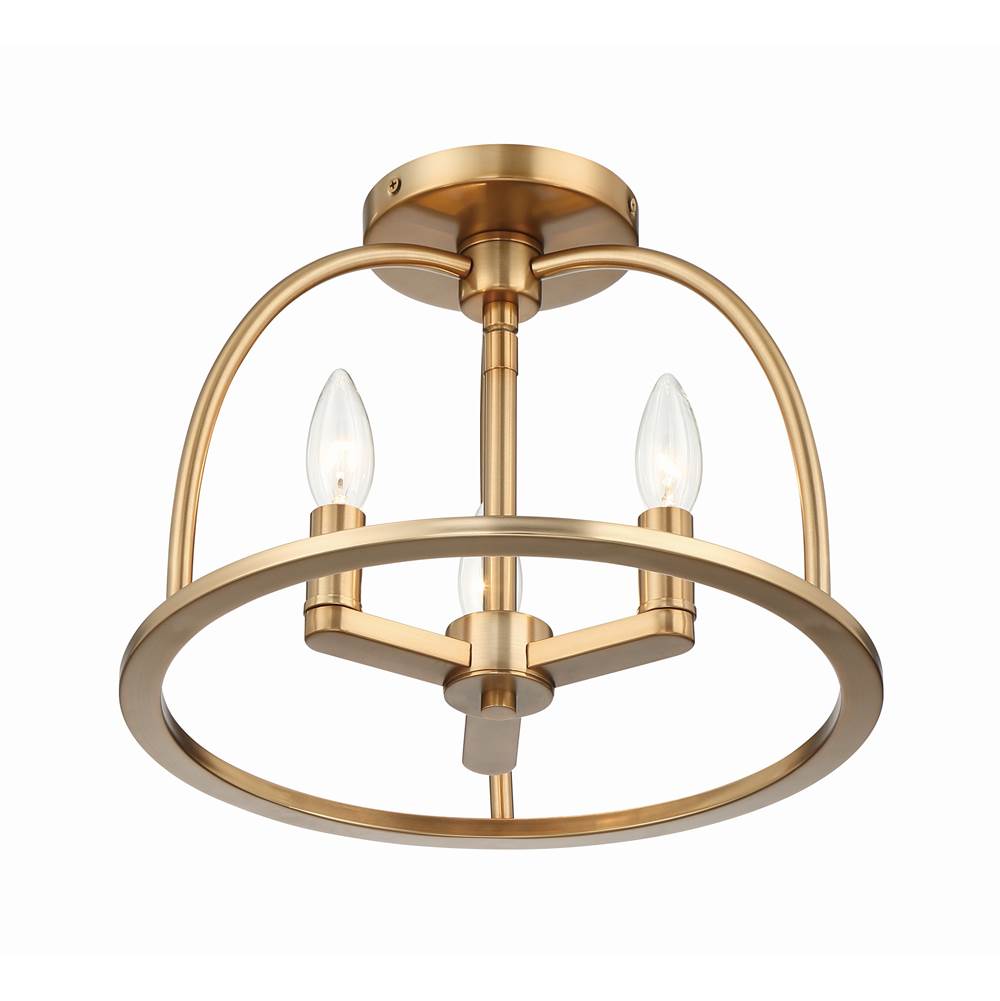 Crystorama Abbott 3 Light Black Ceiling Mount