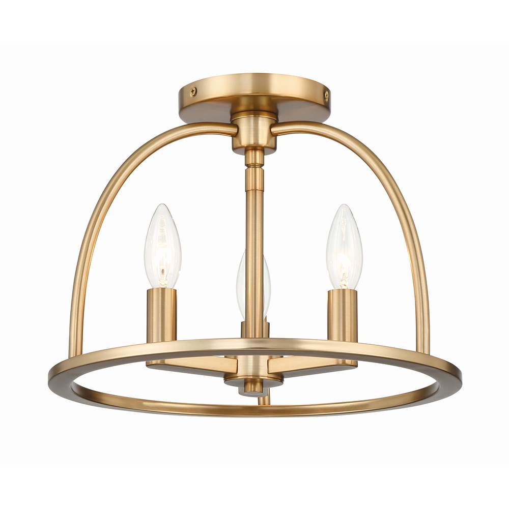 Crystorama ABB-3003-VG_CEILING Vibrant Gold Abbott 3 Light Vibrant Gold Ceiling Mount Image 3