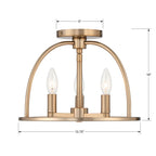 Crystorama ABB-3003-VG_CEILING Vibrant Gold Abbott 3 Light Vibrant Gold Ceiling Mount Image 2