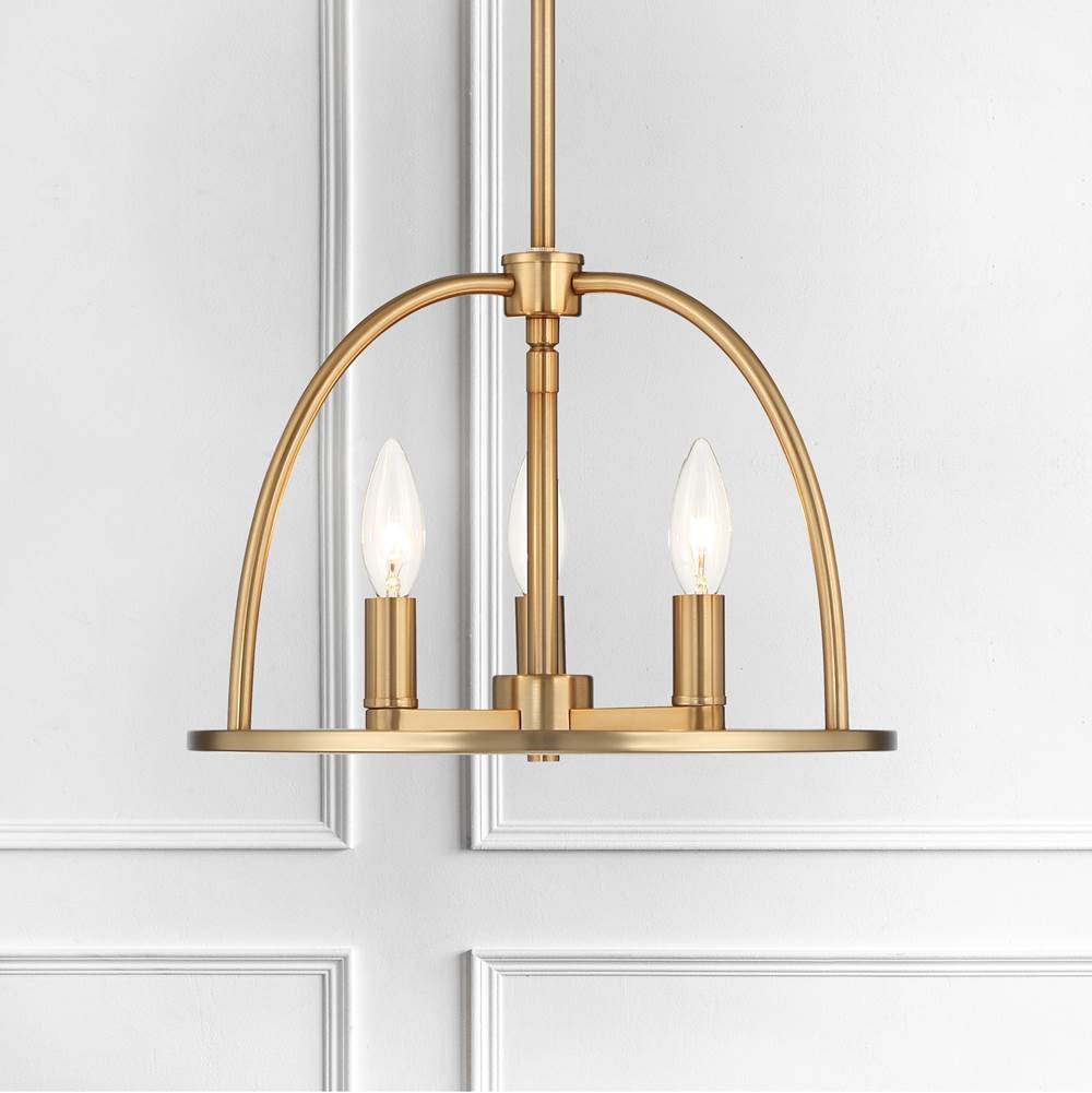 Crystorama ABB-3003-VG Vibrant Gold Abbott 3 Light Vibrant Gold Chandelier Image 3