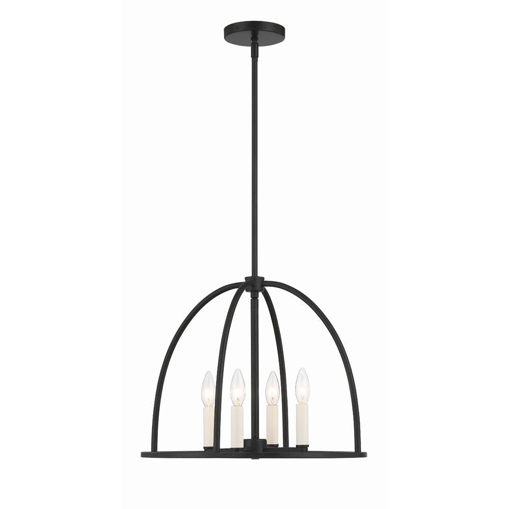 Crystorama ABB-3004-BK Black Abbott 4 Light Black Chandelier Image 1