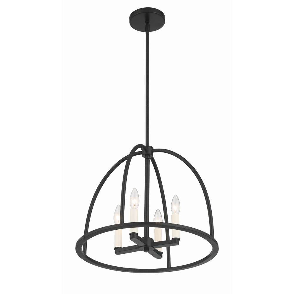 Crystorama ABB-3004-BK Black Abbott 4 Light Black Chandelier Image 8