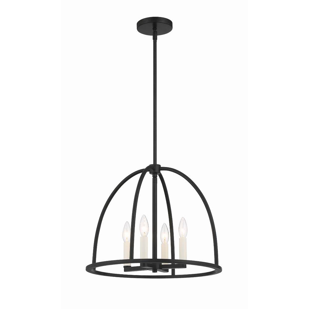 Crystorama ABB-3004-BK Black Abbott 4 Light Black Chandelier Image 7