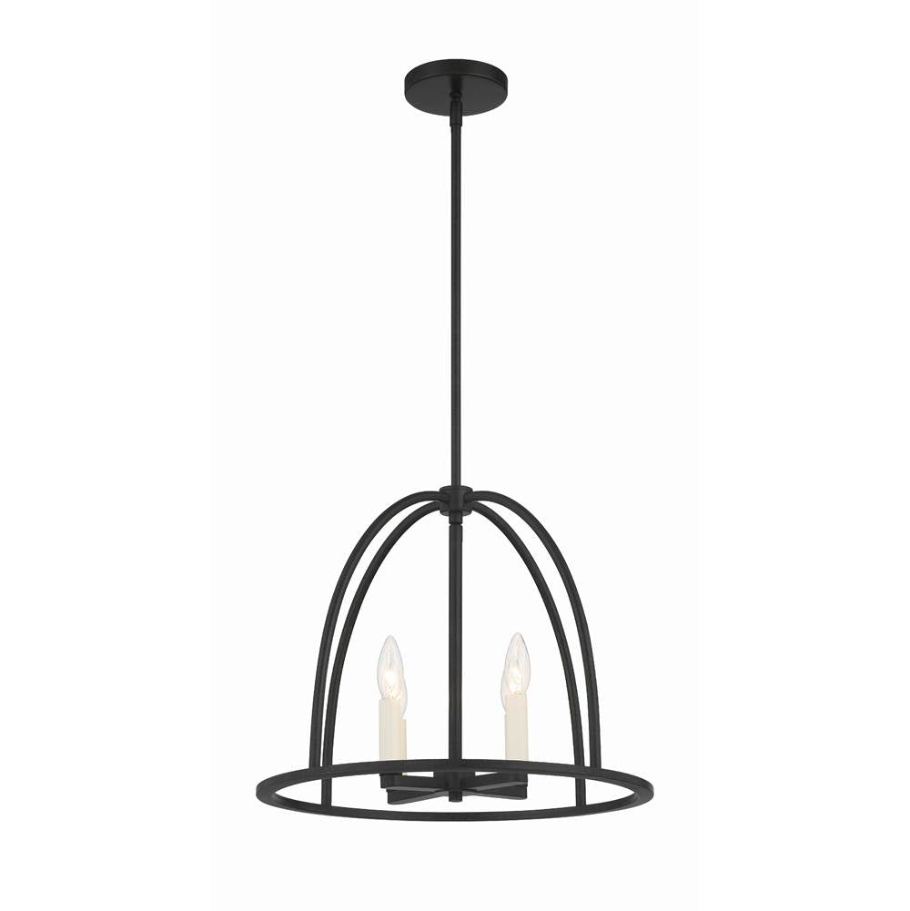 Crystorama ABB-3004-BK Black Abbott 4 Light Black Chandelier Image 6