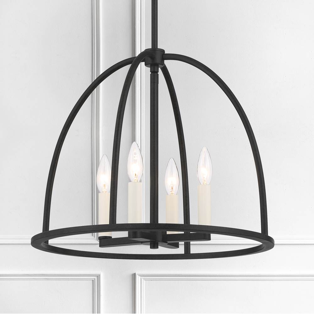 Crystorama ABB-3004-BK Black Abbott 4 Light Black Chandelier Image 3