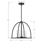 Crystorama ABB-3004-BK Black Abbott 4 Light Black Chandelier Image 2