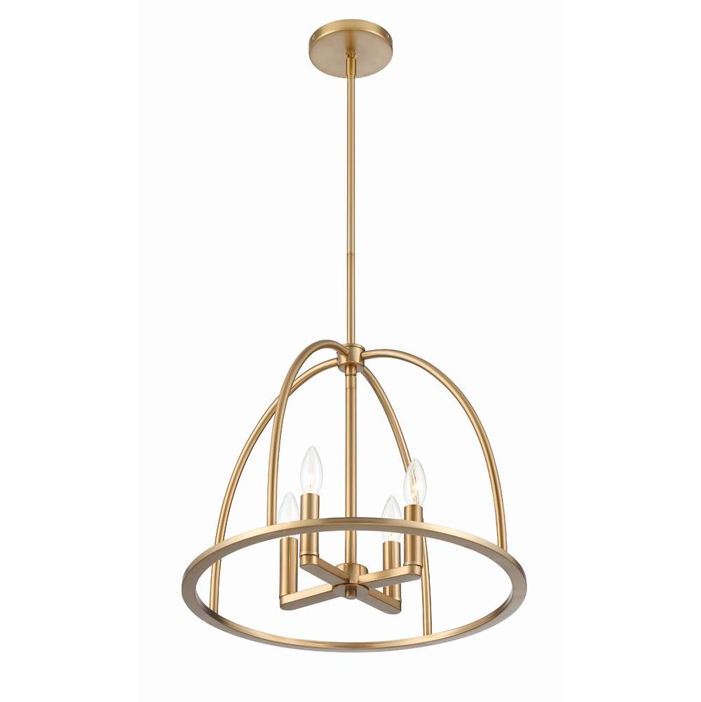 Crystorama ABB-3004-VG Vibrant Gold Abbott 4 Light Vibrant Gold Chandelier Image 5