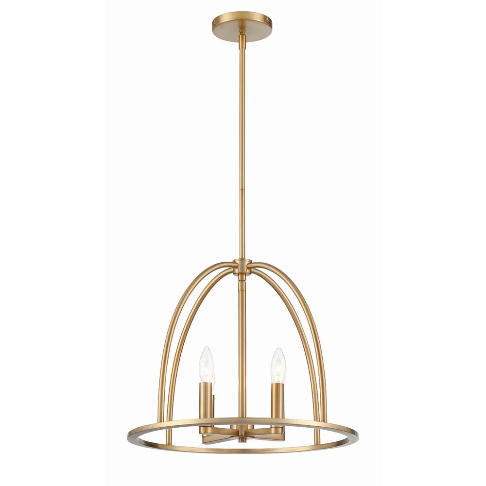 Crystorama ABB-3004-VG Vibrant Gold Abbott 4 Light Vibrant Gold Chandelier Image 4