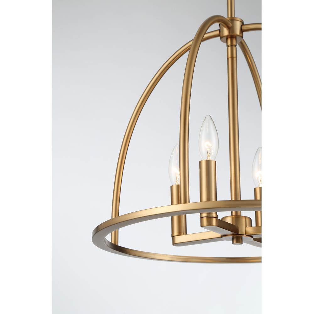 Crystorama ABB-3004-VG Vibrant Gold Abbott 4 Light Vibrant Gold Chandelier Image 3