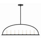 Crystorama ABB-3007-BK Black Abbott 8 Light Black Linear Chandelier Image 1