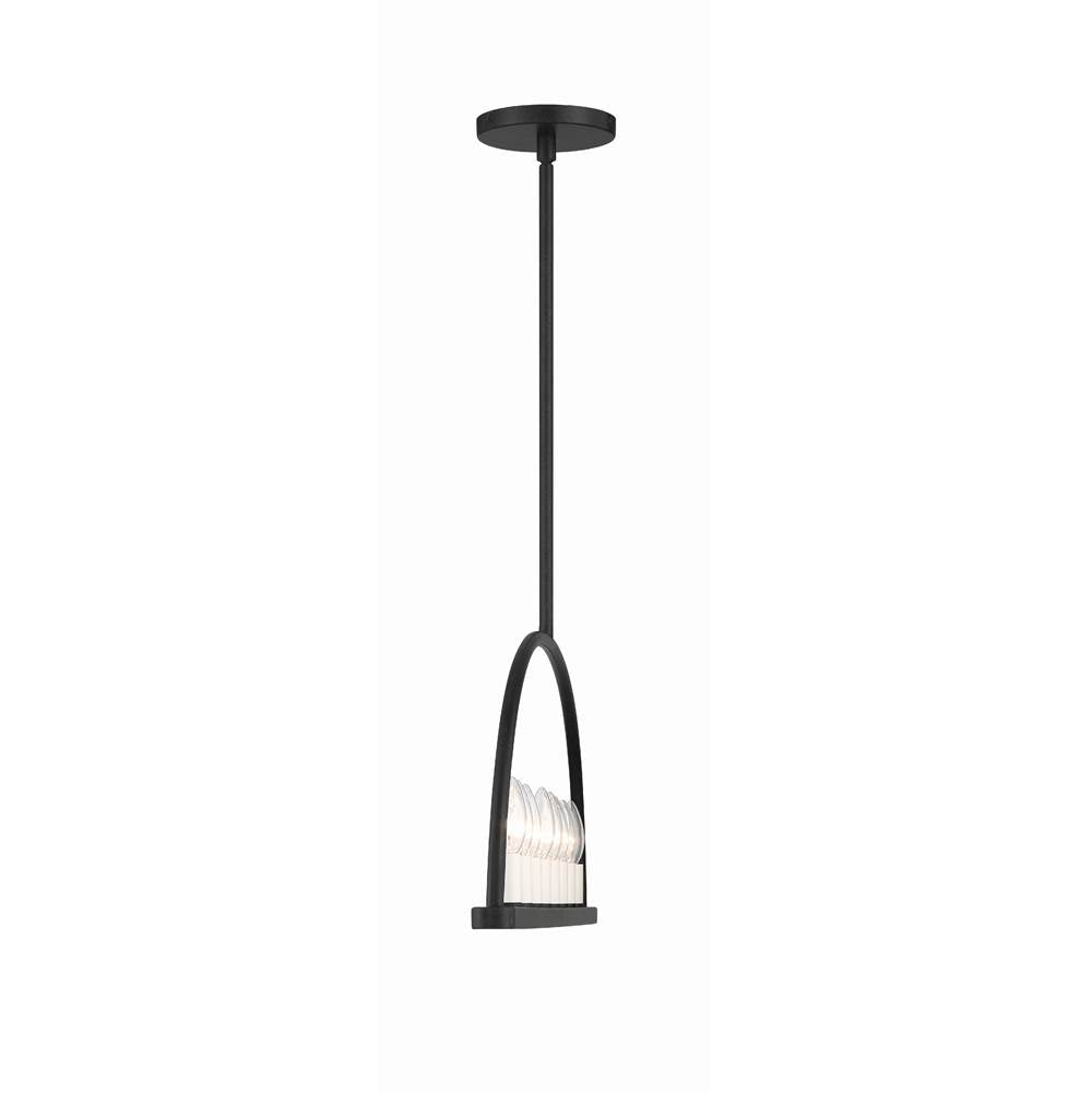 Crystorama ABB-3007-BK Black Abbott 8 Light Black Linear Chandelier Image 5