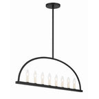 Crystorama ABB-3007-BK Black Abbott 8 Light Black Linear Chandelier Image 4