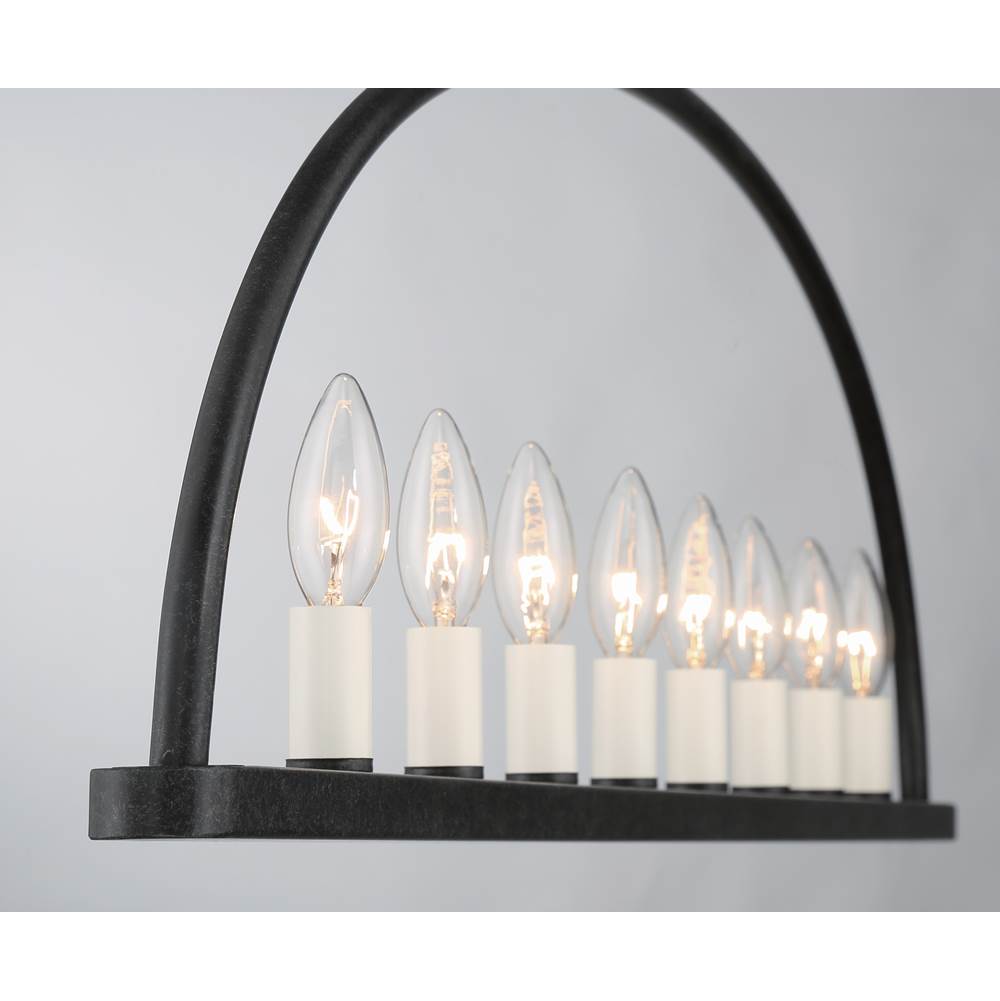 Crystorama ABB-3007-BK Black Abbott 8 Light Black Linear Chandelier Image 3