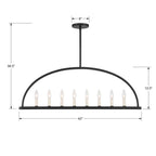 Crystorama ABB-3007-BK Black Abbott 8 Light Black Linear Chandelier Image 2