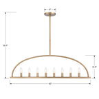 Crystorama ABB-3007-VG Vibrant Gold Abbott 8 Light Vibrant Gold Linear Chandelier Image 2