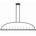 Crystorama ABB-3009-BK Black Abbott 11 Light Black Linear Chandelier Image 1
