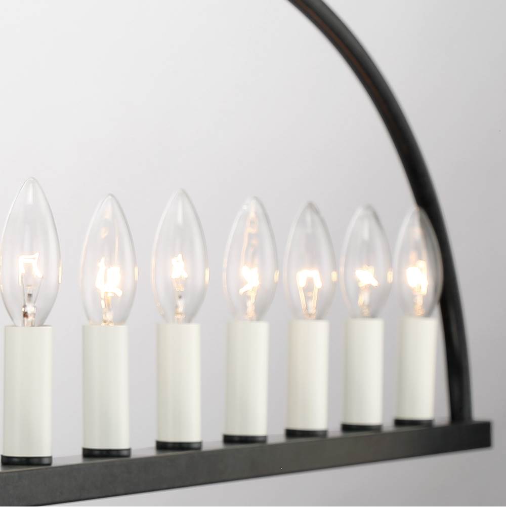 Crystorama ABB-3009-BK Black Abbott 11 Light Black Linear Chandelier Image 4
