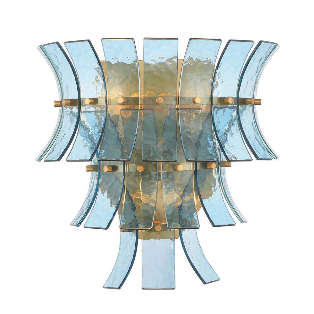 Crystorama ABI-2002-AG-BL Aged Brass Abigail 3 Light Aged Brass Sconce Image 1