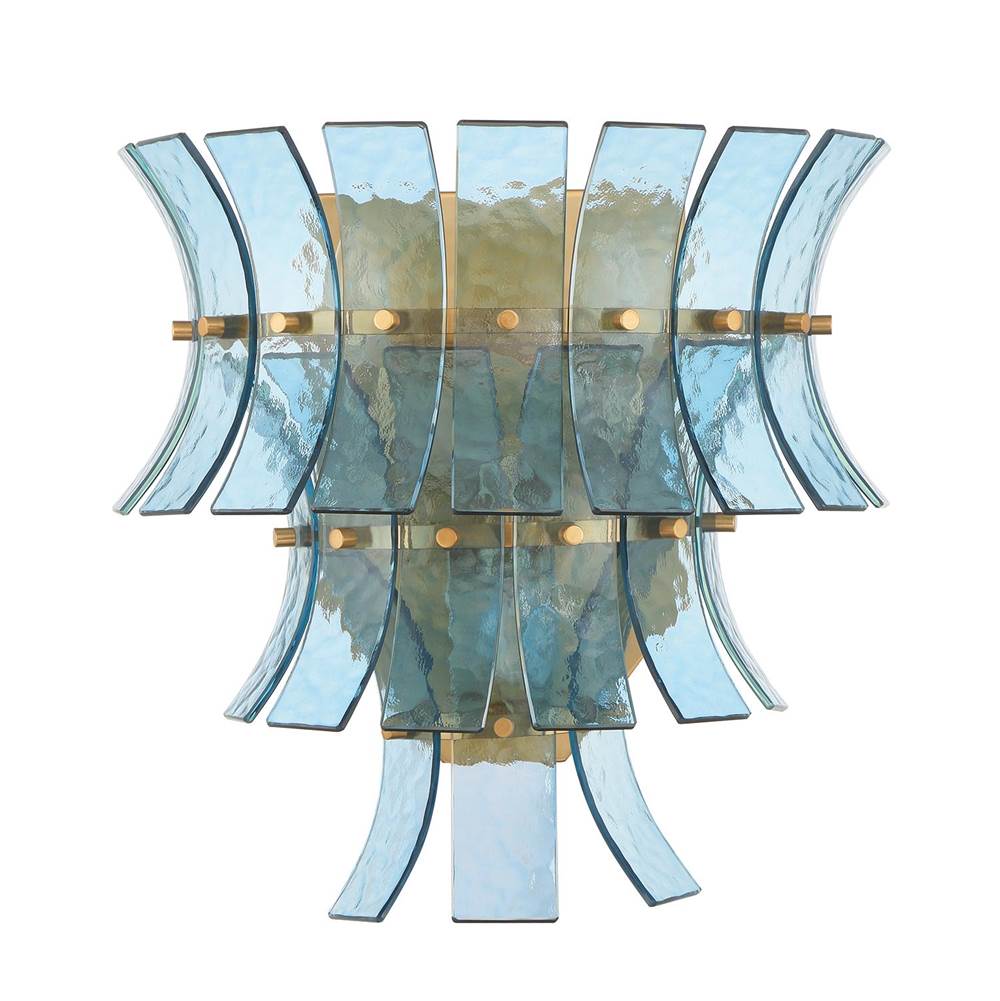 Crystorama Abigail 3 Light Aged Brass Sconce