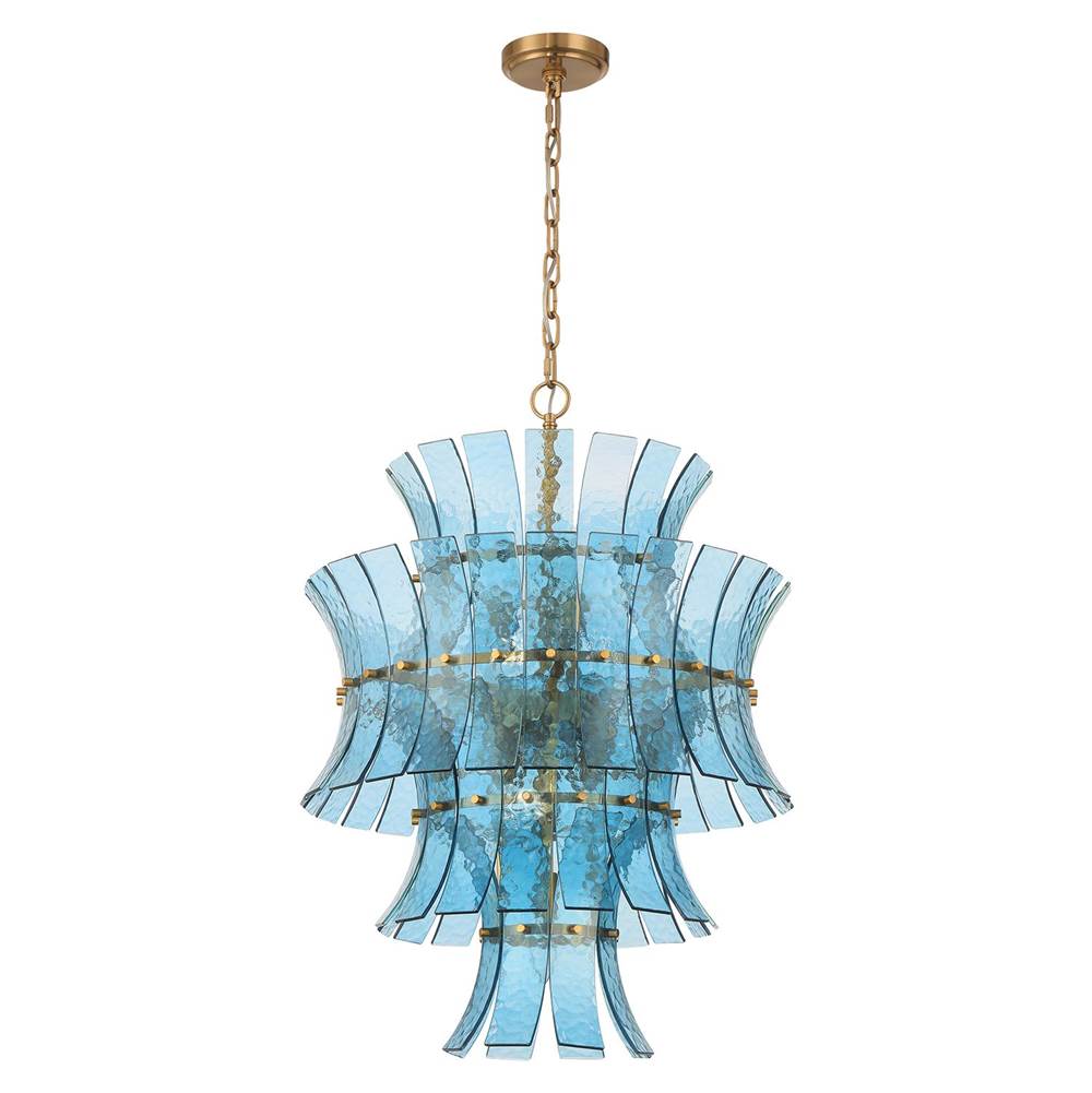 Crystorama Abigail 13 Light Aged Brass Chandelier