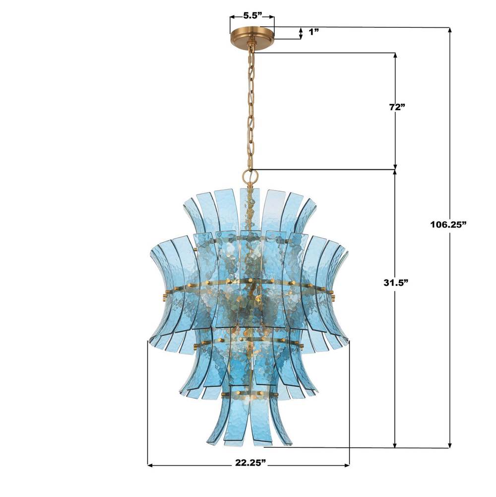 Crystorama ABI-2006-AG-BL Aged Brass Abigail 13 Light Aged Brass Chandelier Image 2