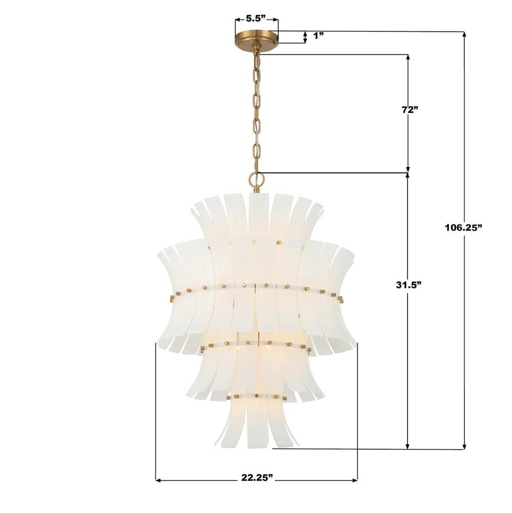 Crystorama ABI-2006-AG-WH Aged Brass Abigail 13 Light Aged Brass Chandelier Image 2