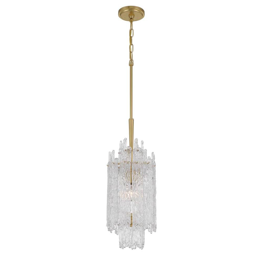 Crystorama ACK-921-AG Aged Brass Libby Langdon Ackerly 1 Light Aged Brass Pendant Image 1