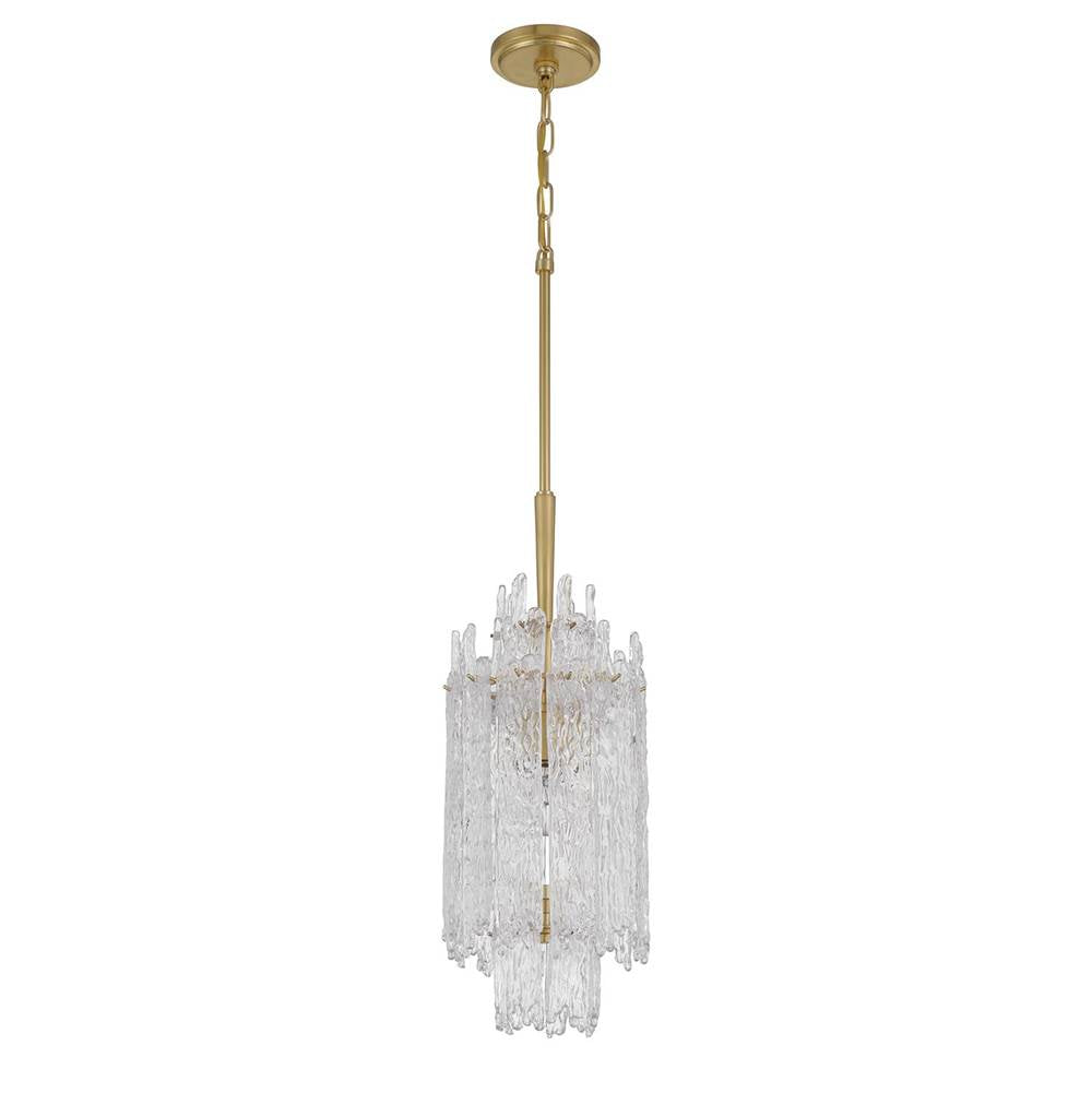 Crystorama Ackerly Libby Langdon Ackerly 1 Light Aged Brass Pendant