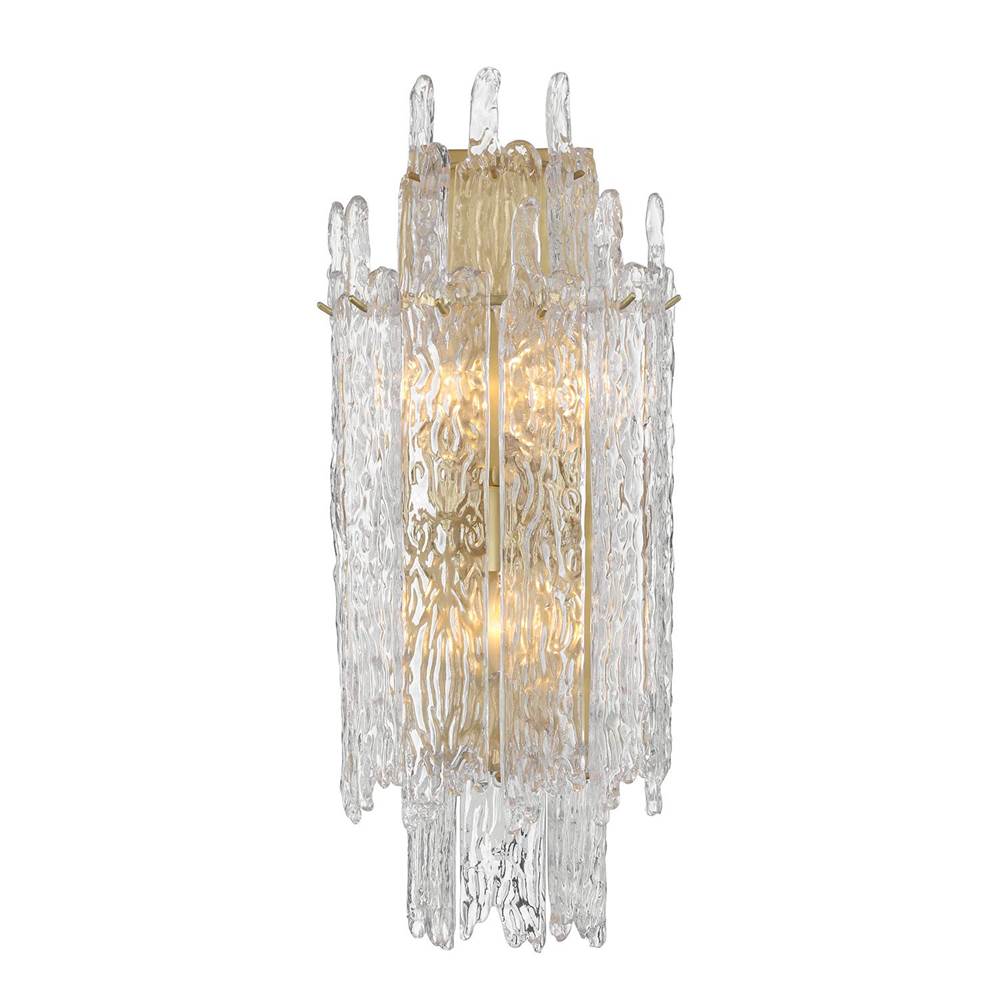 Crystorama ACK-923-AG Aged Brass Libby Langdon Ackerly 3 Light Aged Brass Sconce Image 1