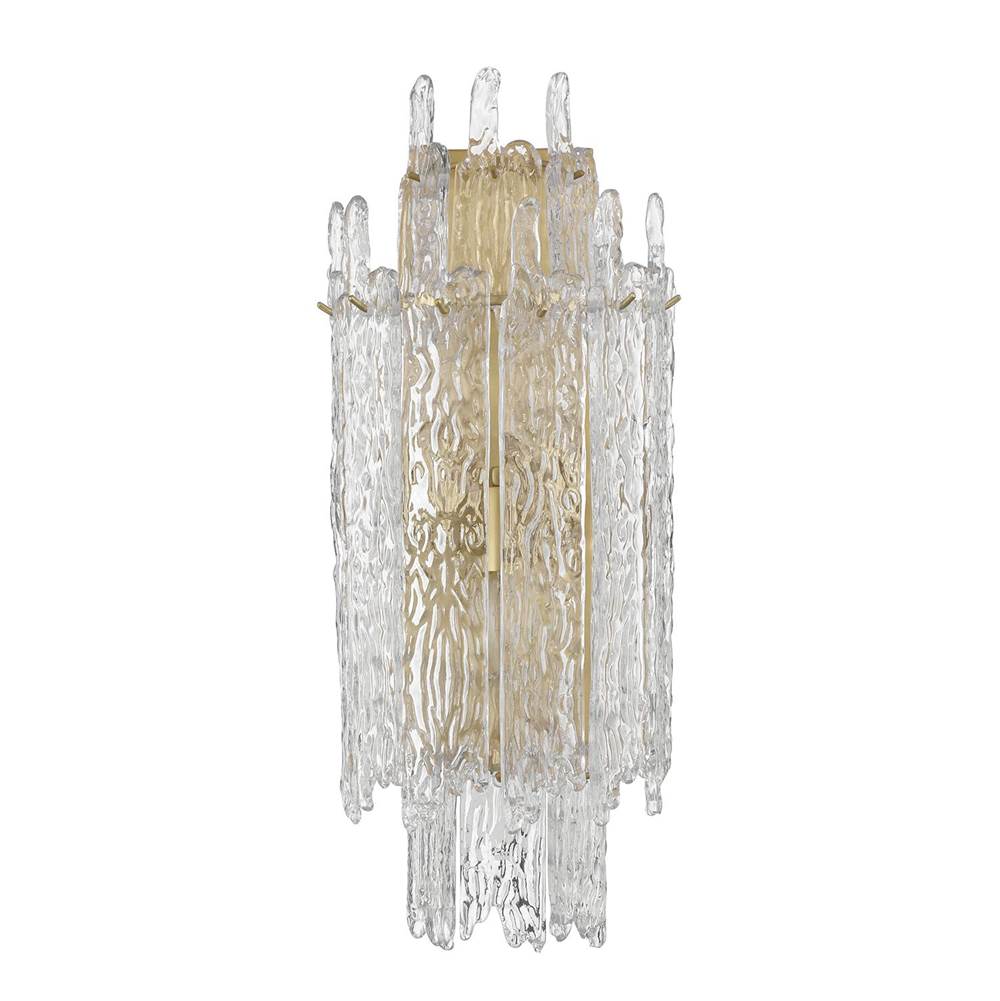 Crystorama Ackerly Libby Langdon Ackerly 3 Light Aged Brass Sconce
