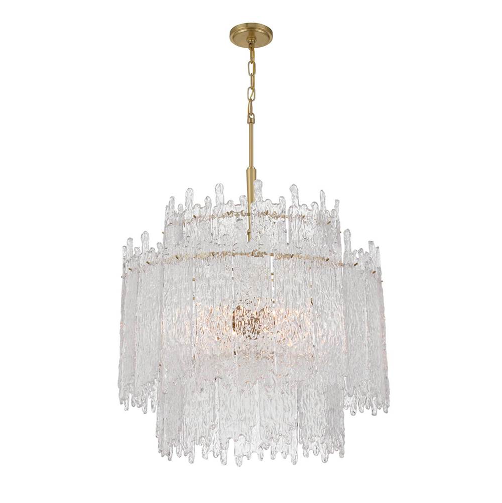 Crystorama ACK-928-AG Aged Brass Libby Langdon Ackerly 8 Light Aged Brass Chandelier Image 1