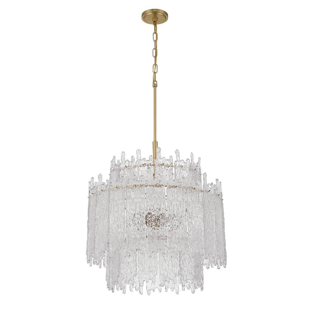 Crystorama Ackerly Libby Langdon Ackerly 8 Light Aged Brass Chandelier