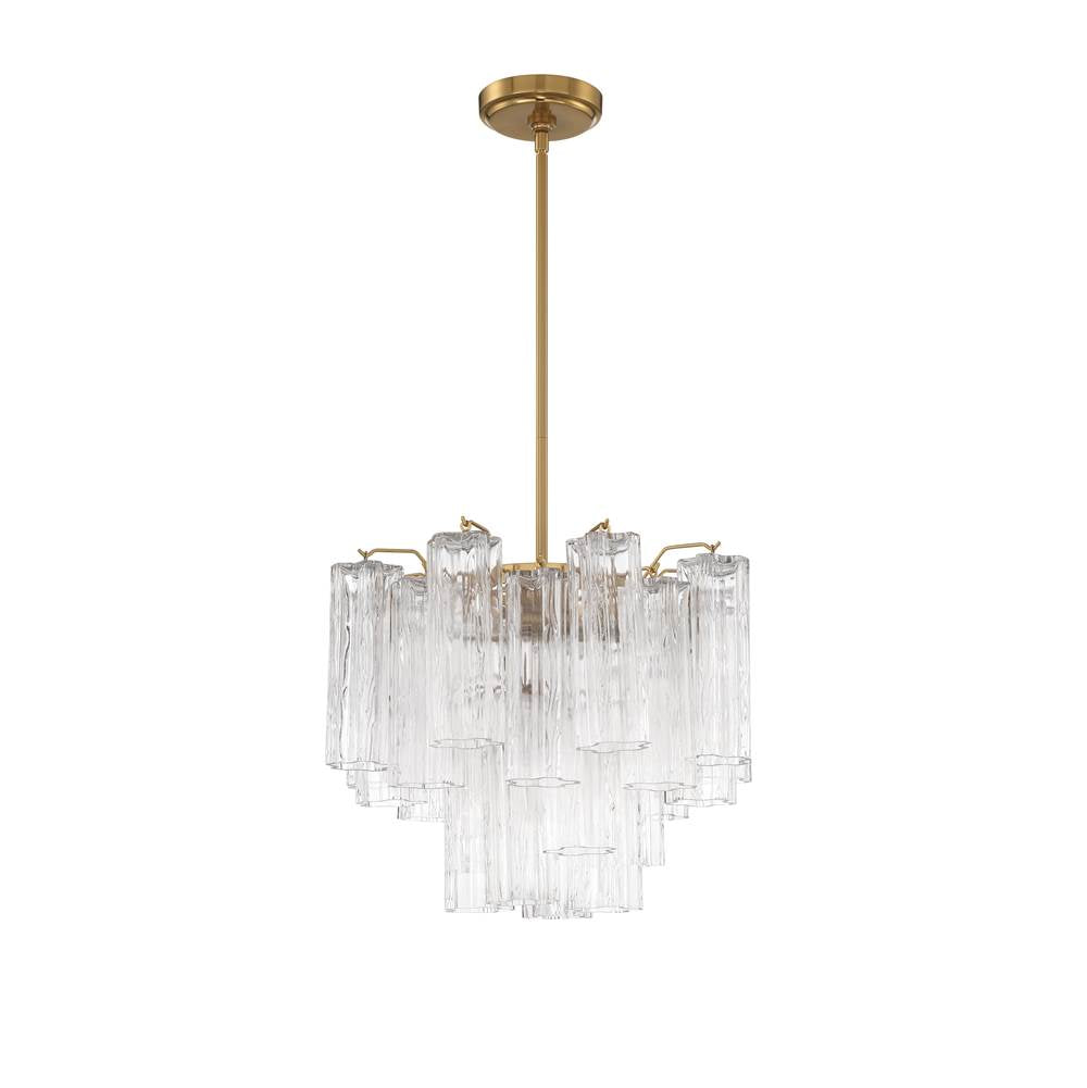 Crystorama ADD-300-AG-CL Aged Brass Addis 4 Light Aged Brass Chandelier Image 1