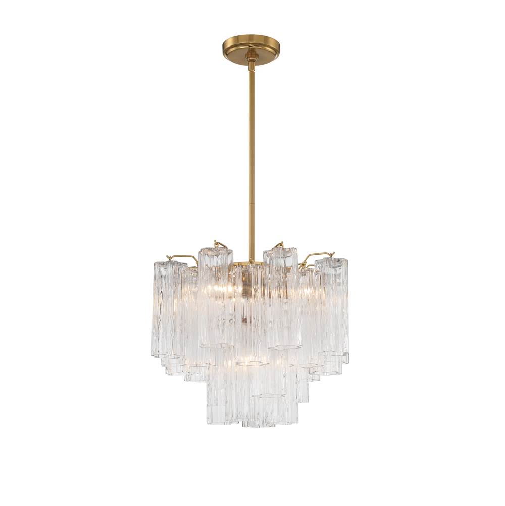 Crystorama Addis 4 Light Aged Brass Chandelier