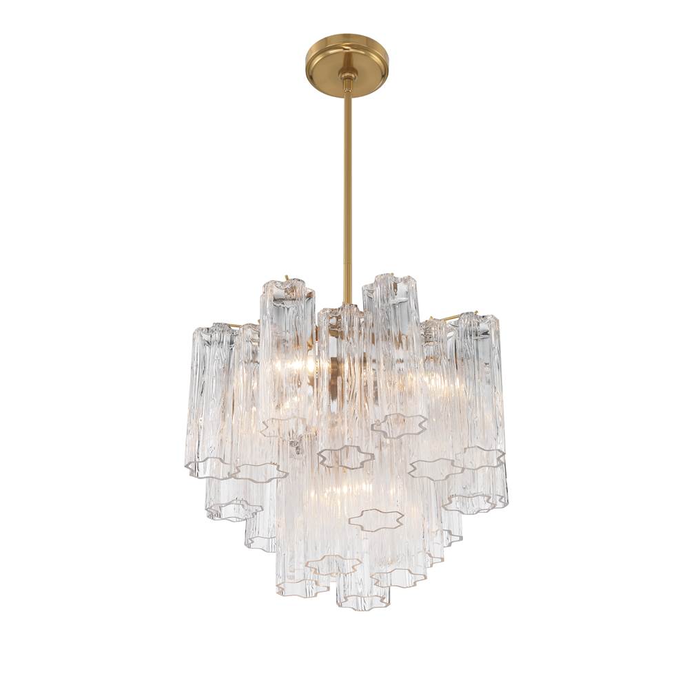 Crystorama ADD-300-AG-CL Aged Brass Addis 4 Light Aged Brass Chandelier Image 4