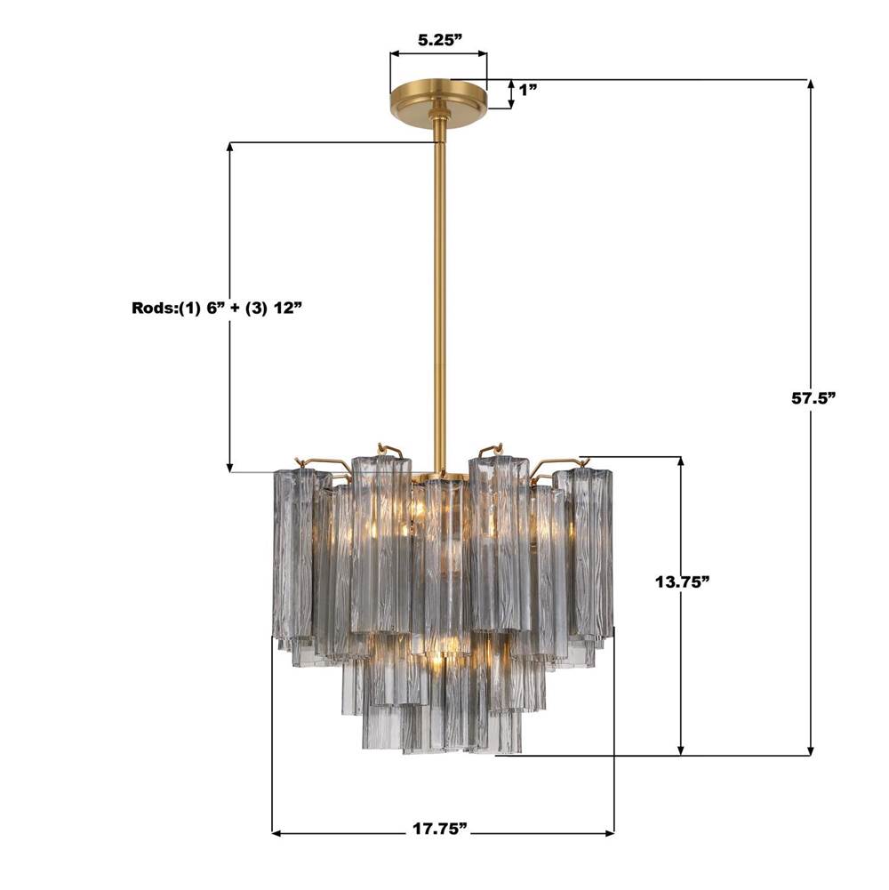 Crystorama ADD-300-AG-SM Aged Brass Addis 4 Light Aged Brass Mini Chandelier Image 2