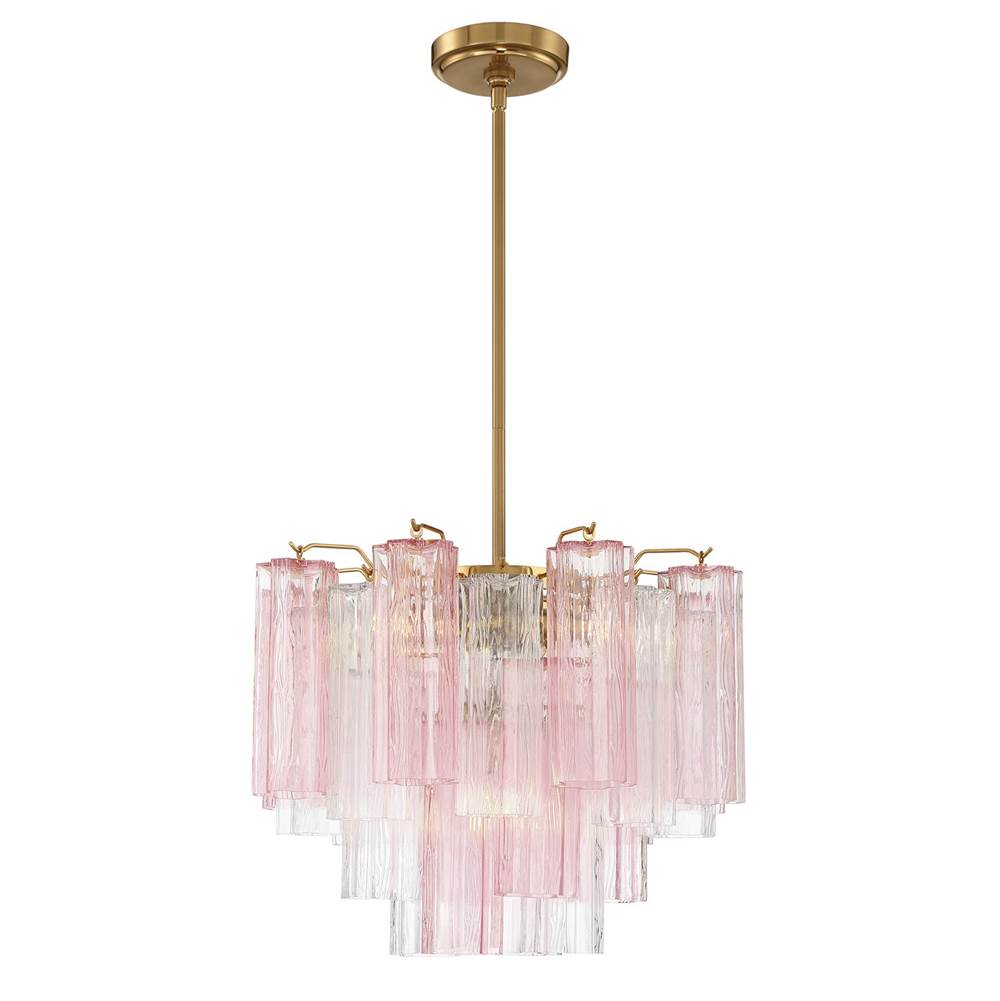 Crystorama ADD-300-AG-SP Aged Brass Addis 4 Light Aged Brass Mini Chandelier Image 1