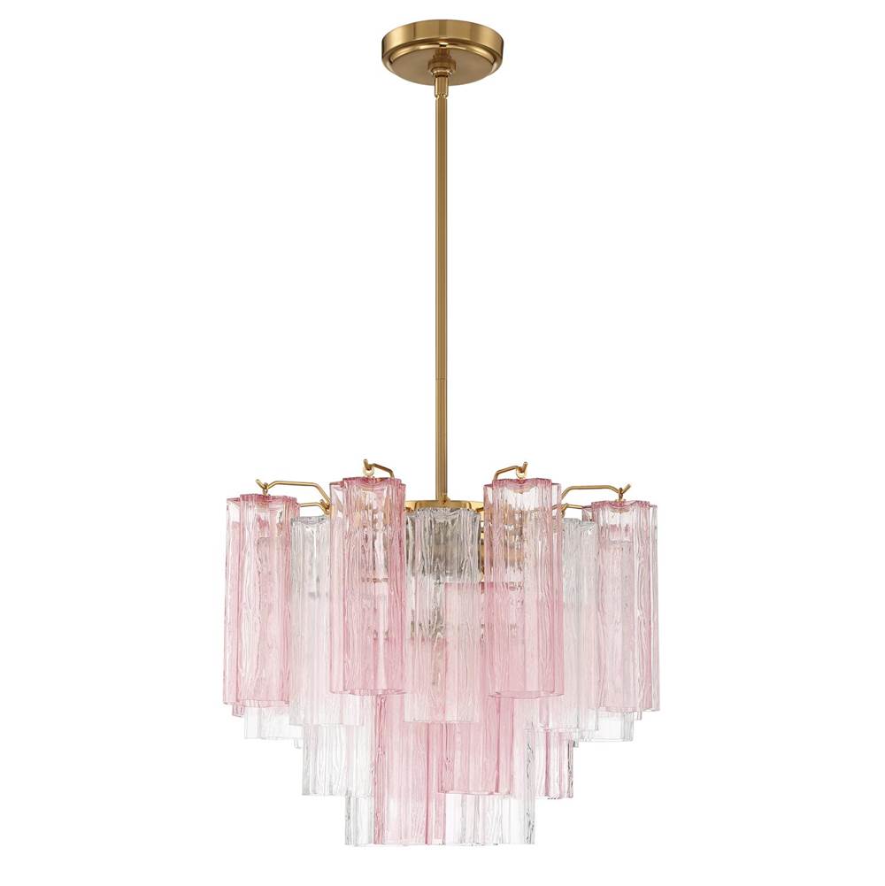 Crystorama Addis 4 Light Aged Brass Mini Chandelier