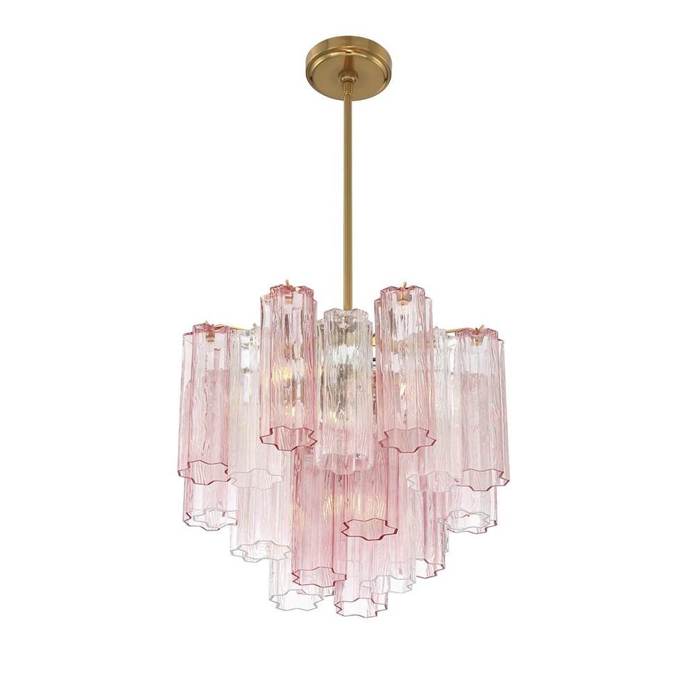 Crystorama ADD-300-AG-SP Aged Brass Addis 4 Light Aged Brass Mini Chandelier Image 6