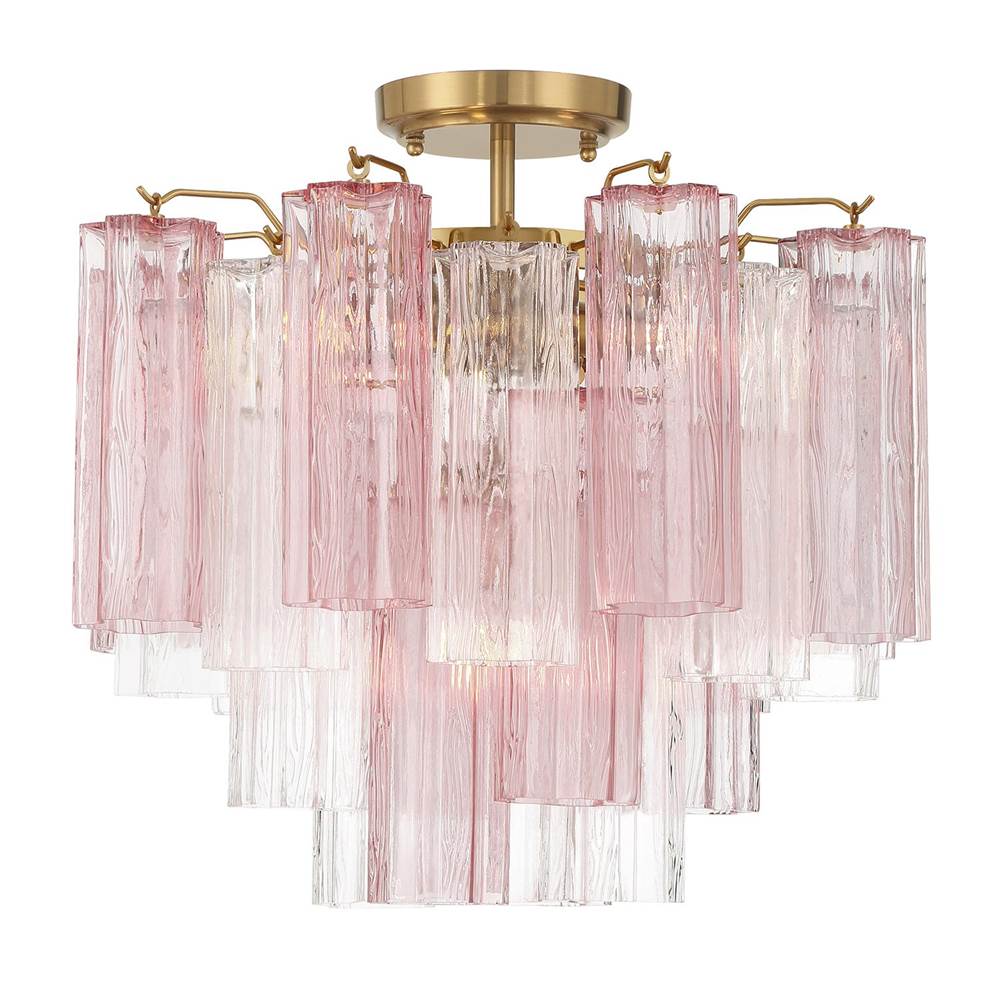 Crystorama ADD-300-AG-SP_CEILING Aged Brass Addis 4 Light Aged Brass Semi Flush Mount Image 1