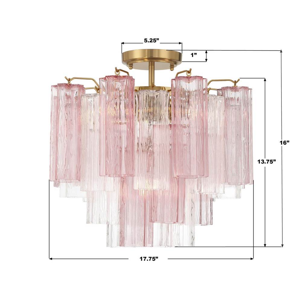 Crystorama ADD-300-AG-SP_CEILING Aged Brass Addis 4 Light Aged Brass Semi Flush Mount Image 2