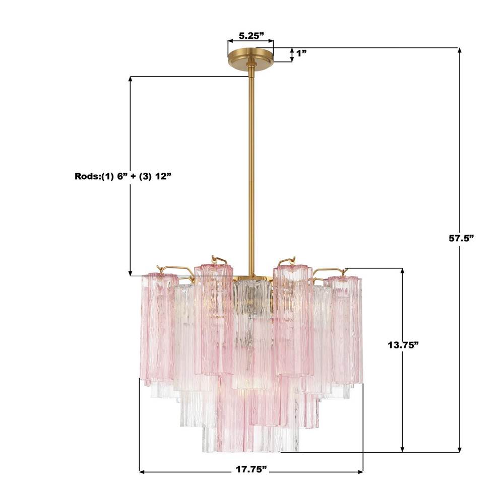 Crystorama ADD-300-AG-SP Aged Brass Addis 4 Light Aged Brass Mini Chandelier Image 2
