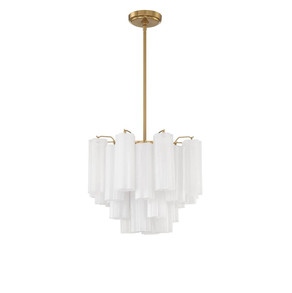 Crystorama ADD-300-AG-WH Aged Brass Addis 4 Light Aged Brass Chandelier Image 1