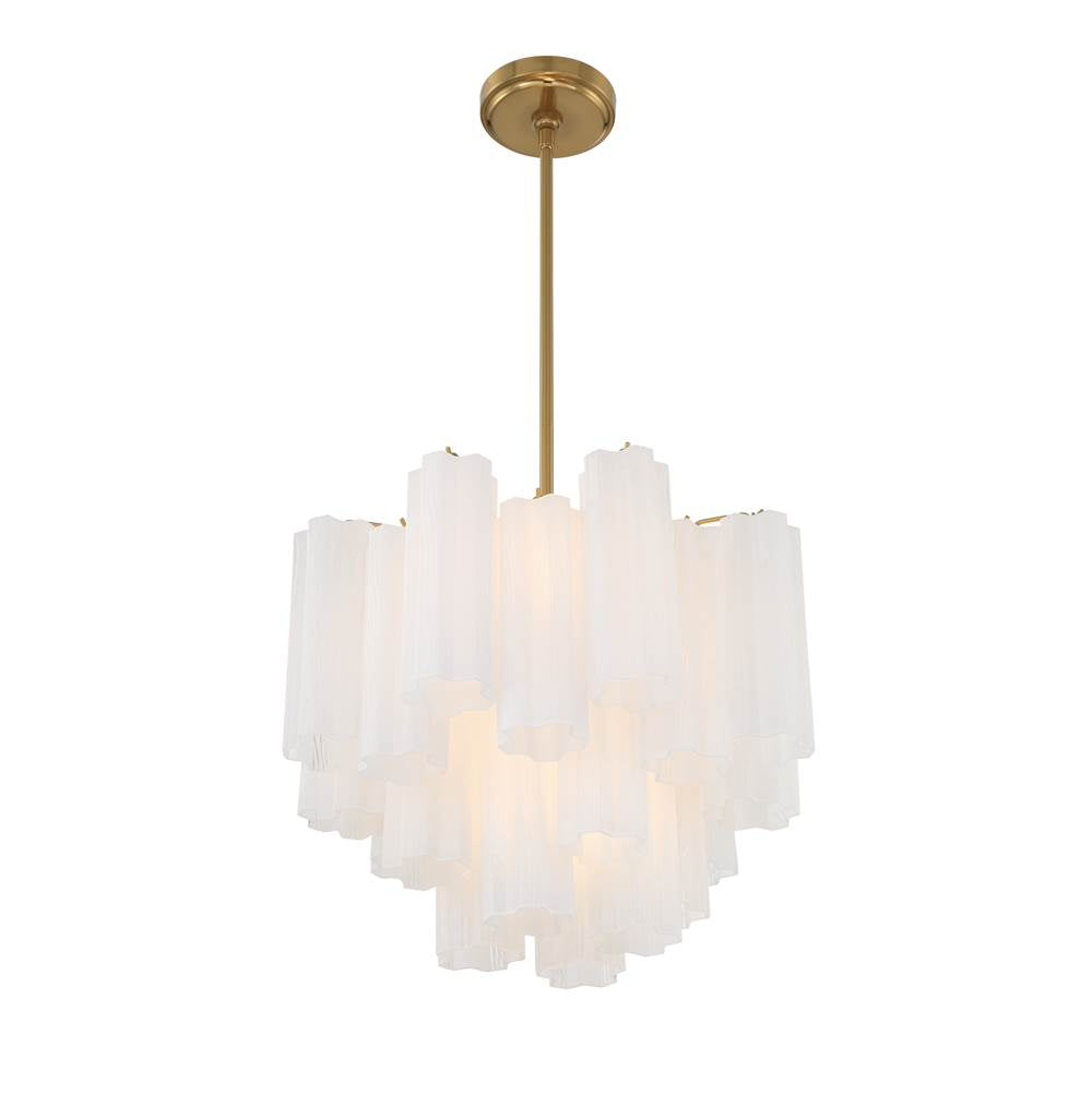 Crystorama ADD-300-AG-WH Aged Brass Addis 4 Light Aged Brass Chandelier Image 4