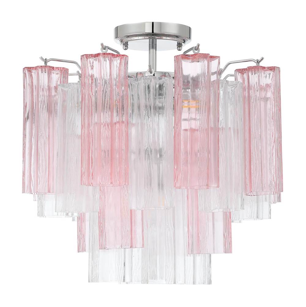 Crystorama Addis 4 Light Aged Brass Semi Flush Mount