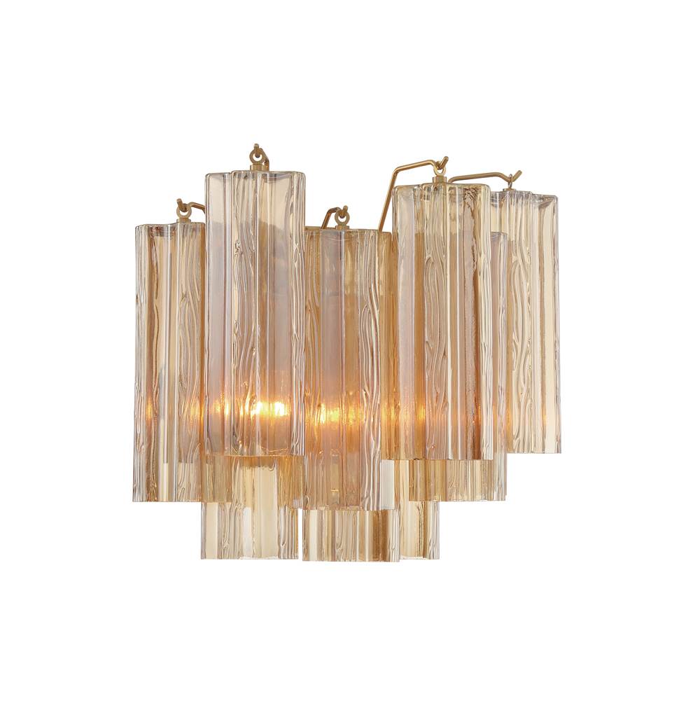 Crystorama ADD-302-AG-AM Aged Brass Addis 2 Light Aged Brass Wall Mount Image 3